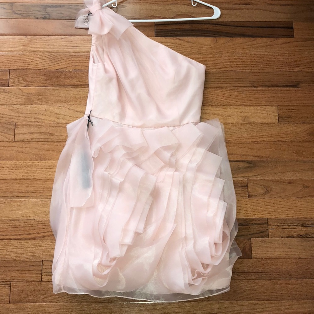 one shoulder Vera Wang dress